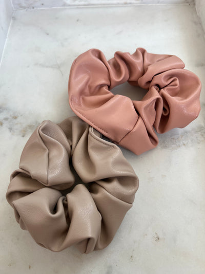 Faux leather scrunchies - Ally Pop