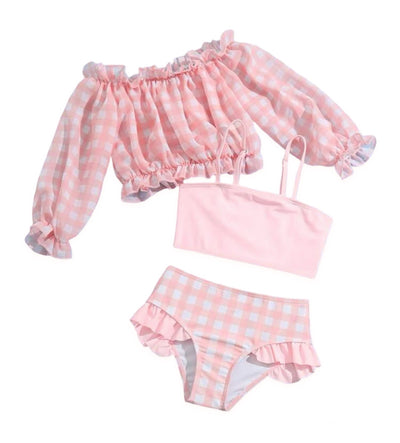 Pink gingham bathing suit - Ally Pop