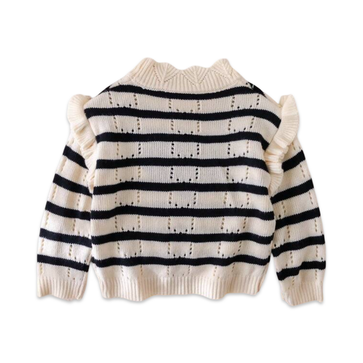 Heart & stripped knit sweater - Ally Pop
